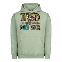 Pigment Oil Green Tired As a Mother Urban Hoodie - CowhideDigitalArt