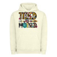 Pigment Pistachio Tired As a Mother Urban Hoodie - CowhideDigitalArt