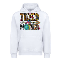 White Tired As a Mother Urban Hoodie - CowhideDigitalArt