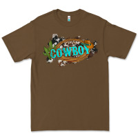 Cacao western cowboy and hat with cactus and cowhide Premium Tee - Artiststas