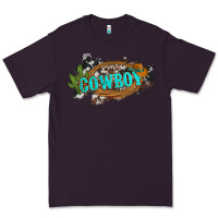 Plum western cowboy and hat with cactus and cowhide Premium Tee - Artiststas