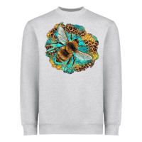 Heather Grey leopard honeycomb with bee Heavyweight Sweatshirt - Artiststas