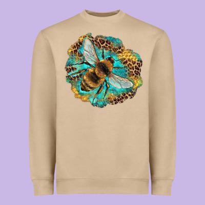 Leopard Honeycomb With Bee Heavyweight Sweatshirt Designed By Artiststas