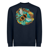 Navy leopard honeycomb with bee Heavyweight Sweatshirt - Artiststas