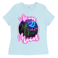 Baby Blue neon moon Ladies Tee - JahusDesignShop