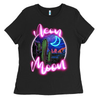 Black neon moon Ladies Tee - JahusDesignShop