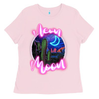 Bubblegum Pink neon moon Ladies Tee - JahusDesignShop