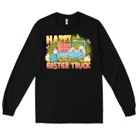 Black Happy Easter truck Long Sleeve Tee - LillyAllenDesigns