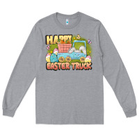 Heather Grey Happy Easter truck Long Sleeve Tee - LillyAllenDesigns