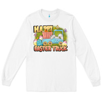 White Happy Easter truck Long Sleeve Tee - LillyAllenDesigns
