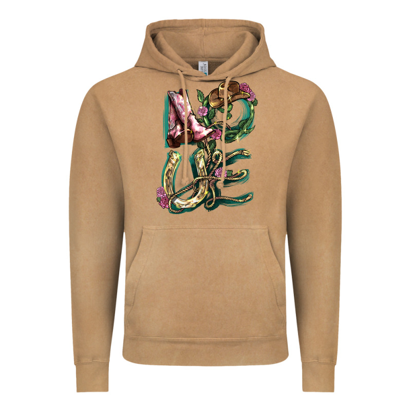 Love Boots Horseshoe Cowboy Vintage Hoodie by NancyCooperArtShop | Teevron