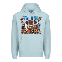 Blue Mist Tis the season lightning bolt Premium Hoodie - HowdyJamesFarm