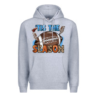 Heather Grey Tis the season lightning bolt Premium Hoodie - HowdyJamesFarm