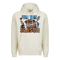 Oatmeal Heather Tis the season lightning bolt Premium Hoodie - HowdyJamesFarm