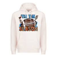 Pale Pink Tis the season lightning bolt Premium Hoodie - HowdyJamesFarm