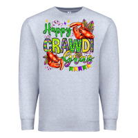 Heather Grey happy crawdi gras olivia Premium Sweatshirt - OliviaCreatesArt