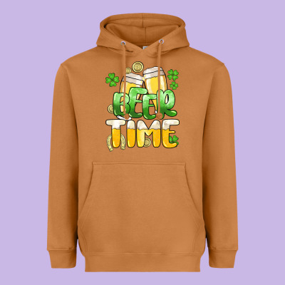St.patrick's Beer Time Heavyweight Hoodie Designed By Howdyjamesfarm