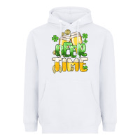 White St.Patrick's Beer time Heavyweight Hoodie - HowdyJamesFarm