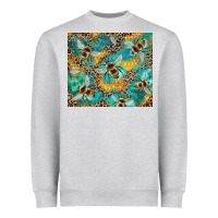 Heather Grey honeycomb and bees with leopard Heavyweight Sweatshirt - Artiststas
