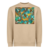 Mushroom honeycomb and bees with leopard Heavyweight Sweatshirt - Artiststas