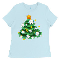 Baby Blue Christmas tree with teeth Ladies Tee - AdoDesignShop
