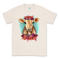 Natural Floral Cow Classic Tee - RanaPortraitStore