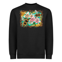 Black bees and lilies with leopard Heavyweight Sweatshirt - Artiststas