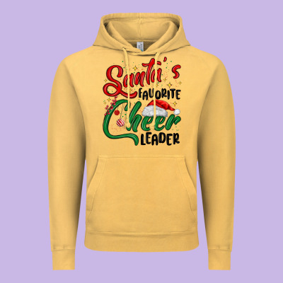 Santa S Favorite Cheer Leader Vintage Hoodie Designed By Maliassmallbusiness
