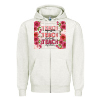 Oatmeal Heather teacher life Zipper Hoodie - TumblerDesignByShophia