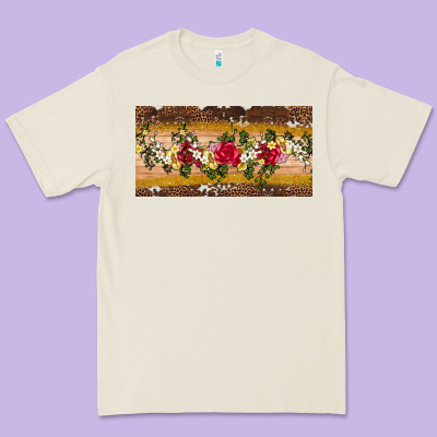 Western  Leopardfloral Licanse Plate Premium Tee Designed By Artiststas