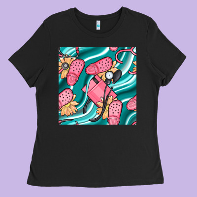 Nurse Slippers Seamless Pattern Ladies Tee Designed By Bundleandbundleshop