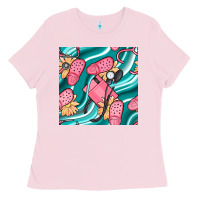 Bubblegum Pink nurse slippers seamless pattern Ladies Tee - BundleAndBundleShop