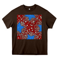 Chocolate Brown Glitter 4th of July Seamless Pattern Heavy Core Tee - BundleAndBundleShop