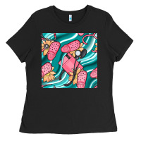 Black nurse slippers seamless pattern Ladies Tee - BundleAndBundleShop