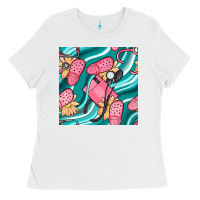 White nurse slippers seamless pattern Ladies Tee - BundleAndBundleShop