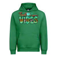 Emerald Tired Mom Vibes Urban Hoodie - CowhideDigitalArt