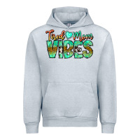 Heather Grey Tired Mom Vibes Urban Hoodie - CowhideDigitalArt