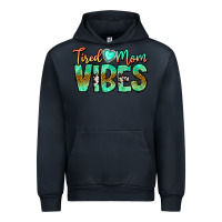 Navy Tired Mom Vibes Urban Hoodie - CowhideDigitalArt
