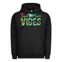 Pigment Black Tired Mom Vibes Urban Hoodie - CowhideDigitalArt