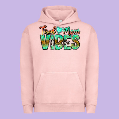 Tired Mom Vibes Urban Hoodie Designed By Cowhidedigitalart