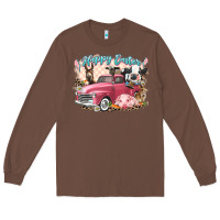 Chestnut Happy Easter truck with Easter farm animals Long Sleeve Tee - LillyAllenDesigns