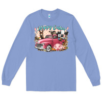 Colony Blue Happy Easter truck with Easter farm animals Long Sleeve Tee - LillyAllenDesigns