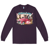 Plum Happy Easter truck with Easter farm animals Long Sleeve Tee - LillyAllenDesigns