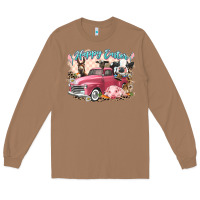 Toasted Coconut Happy Easter truck with Easter farm animals Long Sleeve Tee - LillyAllenDesigns