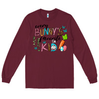 Burgundy Every Bunnys Favorite Kid Long Sleeve Tee - RanaPortraitStore