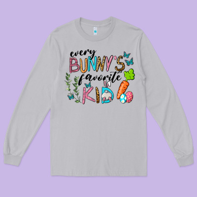 Every Bunnys Favorite Kid Long Sleeve Tee Designed By Ranaportraitstore