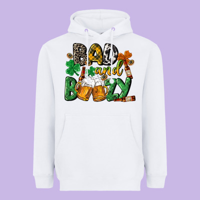 Bad And Boozy St. Patrick's Day Heavyweight Hoodie Designed By Cowgirlartshop