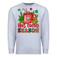 Heather Grey hot cocoa season Premium Sweatshirt - OliviaCreatesArt