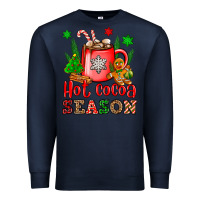 Navy hot cocoa season Premium Sweatshirt - OliviaCreatesArt