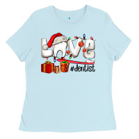 Baby Blue Christmas love  dentist Ladies Tee - AdoDesignShop